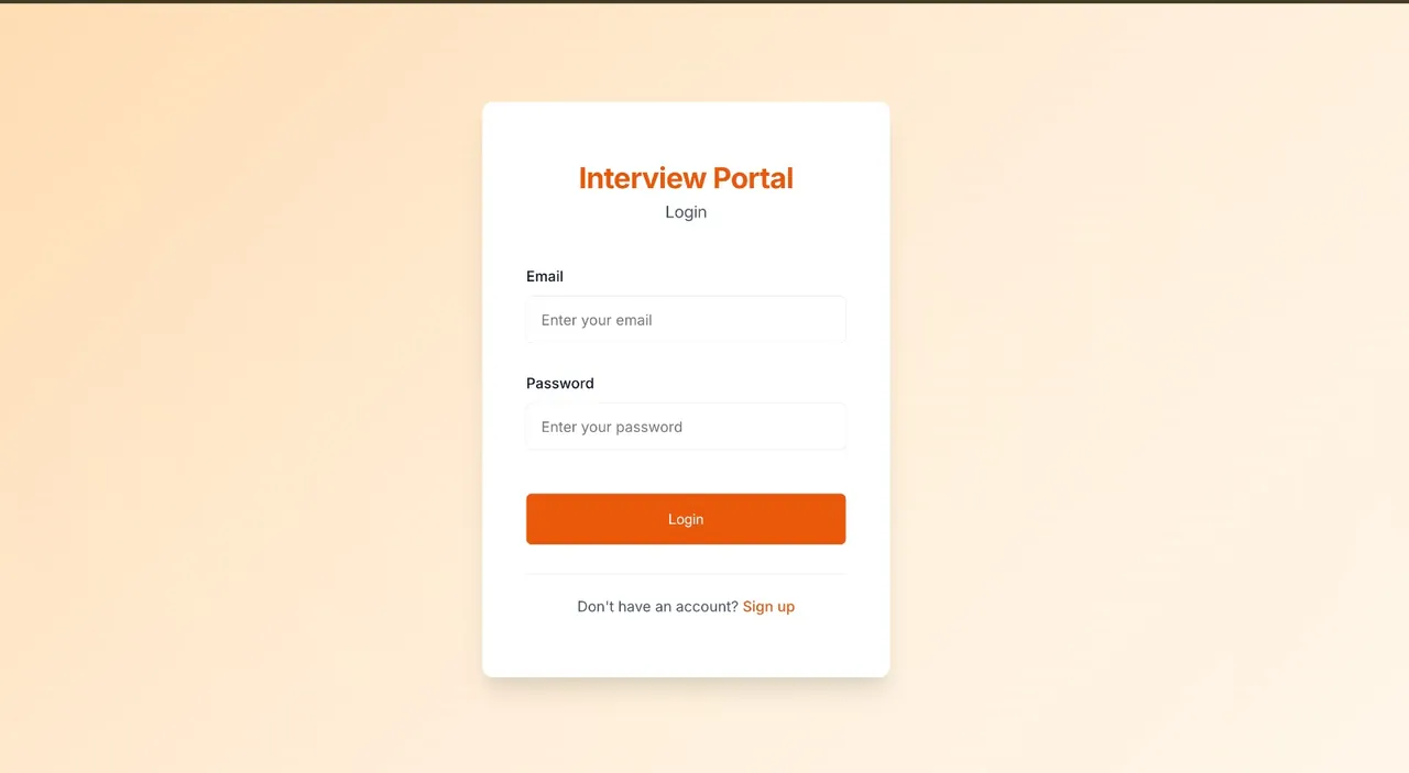 AI Interview Portal Login